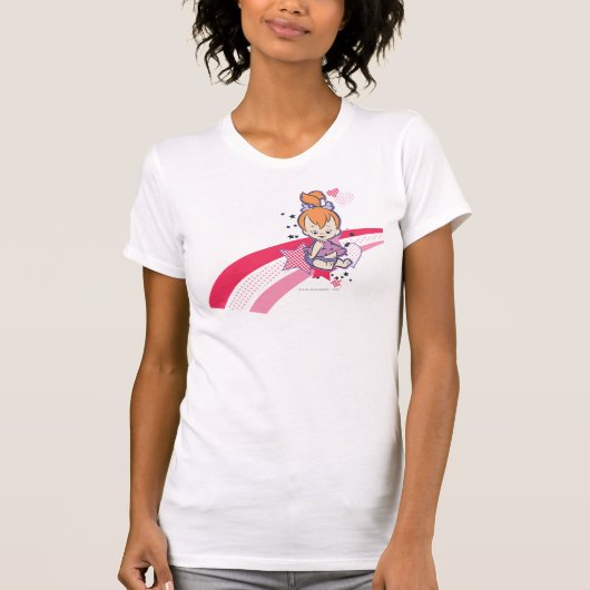 PEBBLES™ auf rosa Regenbogen T-Shirt (Vorderseite)