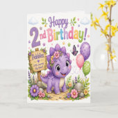 Pebbles Dino-Mite 2. Geburtstag Karte (Gelbe Blume)