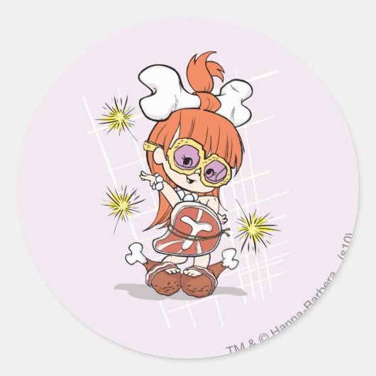 PEBBLES™ Goes Gaga Runder Aufkleber (Vorderseite)