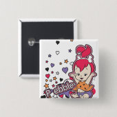 PEBBLES™ Lila Herz Button (Vorne & Hinten)