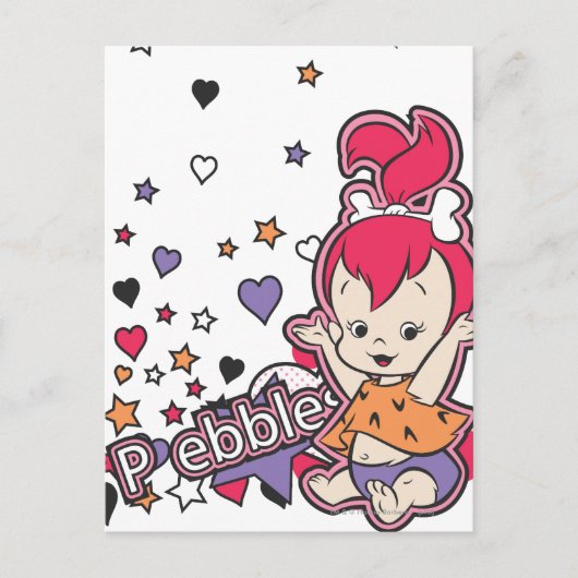 PEBBLES™ lila Herz Postkarte (Vorderseite)