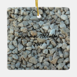 Pebbles on Beach Stone Photography Keramikornament