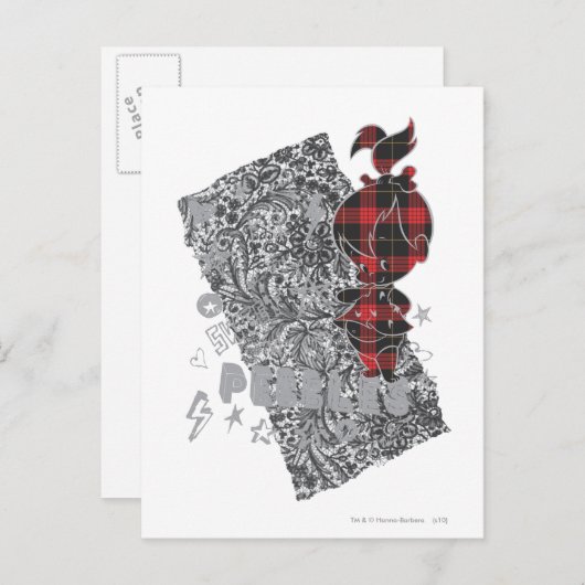PEBBLES™ Punk Kariert Postkarte (Vorne/Hinten)