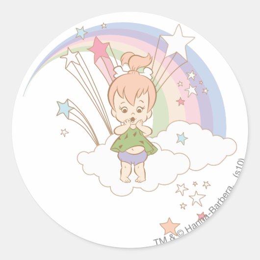 PEBBLES™ Rainbow Stars Runder Aufkleber (Vorderseite)
