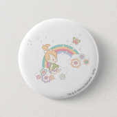 PEBBLES™ Regenbogen- und Blume-Wolken Button (Vorderseite)