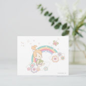 PEBBLES™ Regenbogen- und Blume-Wolken Postkarte (Stehend Vorderseite)