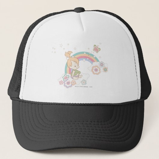 PEBBLES™ Regenbogen- und Blume-Wolken Truckerkappe (Vorderseite)