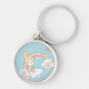 PEBBLES™ Regenbogen-und Blumen-Wolken Schlüsselanhänger