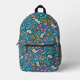Pebbles skurriler Garten Graue Katze & Helle Blume Bedruckter Rucksack
