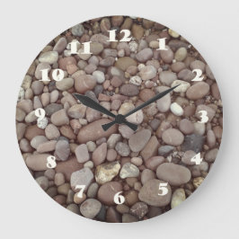 Pebbles Stones Photo Round (Large) Wall Clock Große Wanduhr