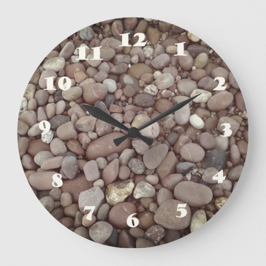 Pebbles Stones Photo Round (Large) Wall Clock Große Wanduhr (Vorderseite)