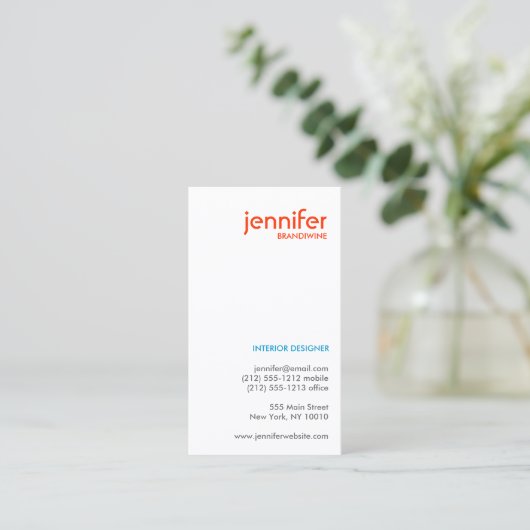 PEBBLES TYPOGRAPHISCHE Visitenkarte (Stehend Vorderseite)