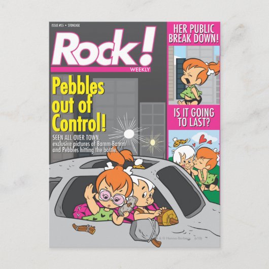 PEBBLES™ und Bam Bam Out of Kontrolle Postkarte (Vorderseite)