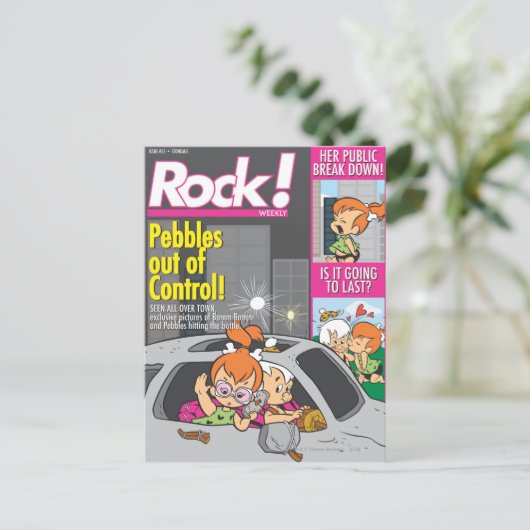 PEBBLES™ und Bam Bam Out of Kontrolle Postkarte (Stehend Vorderseite)