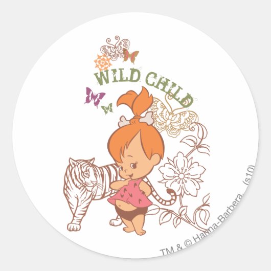 PEBBLES™ Wild Child Runder Aufkleber (Vorderseite)