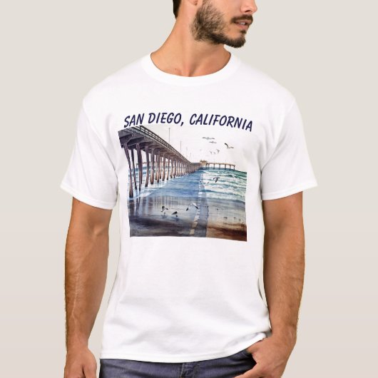 PEC DES OZEAN-STRAND-PIER-J, SAN DIEGO, T-Shirt (Vorderseite)