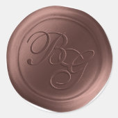 Pecan Brown Double Monogram Wax Siegel Stickers (Vorderseite)