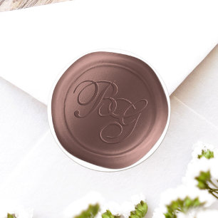 Pecan Brown Double Monogram Wax Siegel Stickers