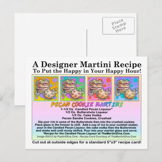 Pecan Cookie Martini Rezept Postkarte (Vorne/Hinten)