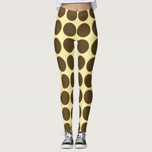 Pecan Cream Neutral Dots Leggings (Vorderseite)