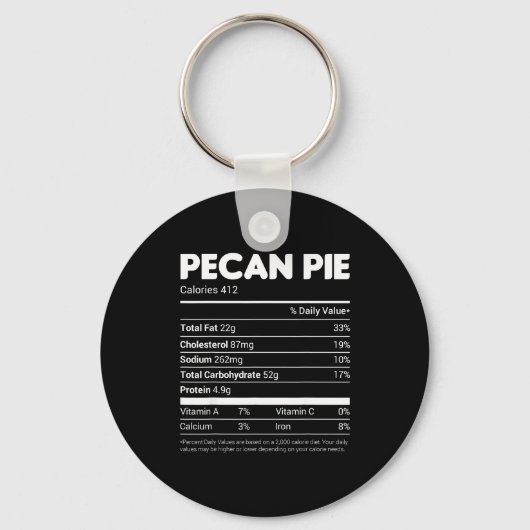 Pecan E Nutrition Facts Tee Family Matching Christ Schlüsselanhänger (Vorderseite)