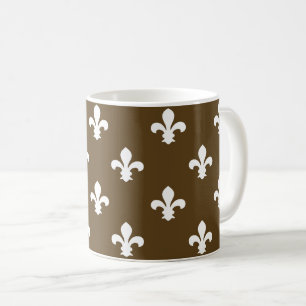 Pecan Neutral Fleur de Lys Kaffeetasse