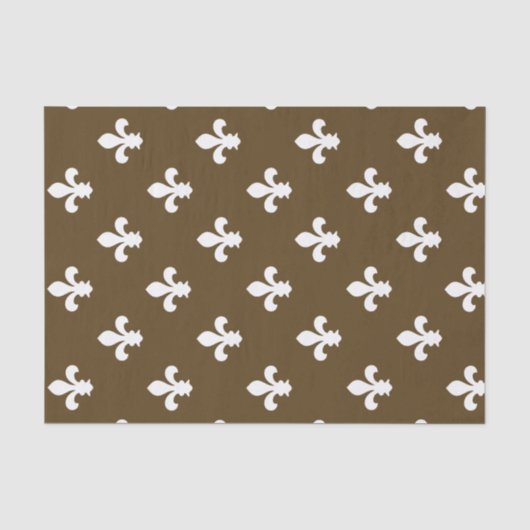 Pecan Neutral Fleur de Lys Seidenpapier (Vorderseite)