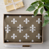 Pecan Neutral Fleur de Lys Seidenpapier (Geschenk)