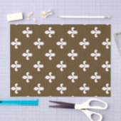 Pecan Neutral Fleur de Lys Seidenpapier (Handwerk)