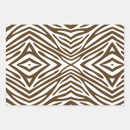 Pecan Neutral Zebra Geschenkpapier Set (Vorderseite 3)