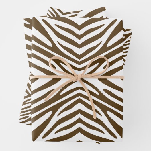 Pecan Neutral Zebra Geschenkpapier Set (Beispiel)
