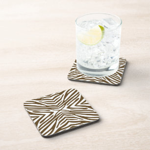 Pecan Neutral Zebra Getränkeuntersetzer
