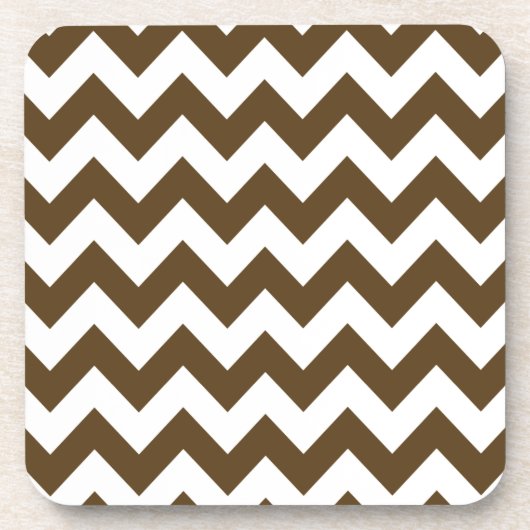 Pecan Neutral Zickzack Getränkeuntersetzer (Vorderseite)