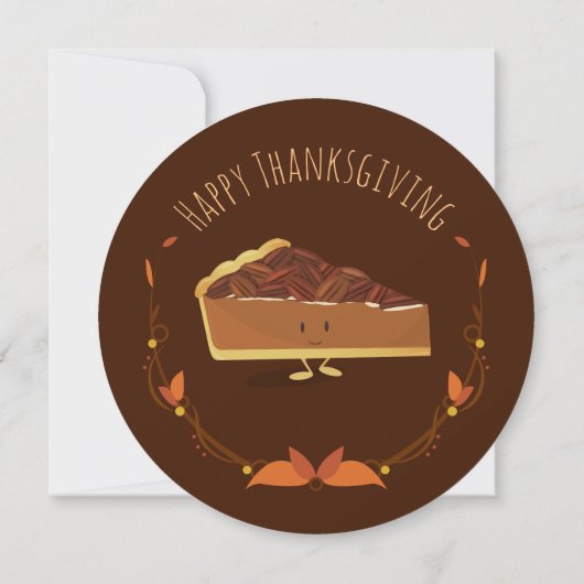 Pecan Pie Dessert Food Erntedank Holiday Einladung (Rückseite)