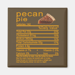 Pecan Pie Nutrition Facts Erntedank cake T-Shir Magnet