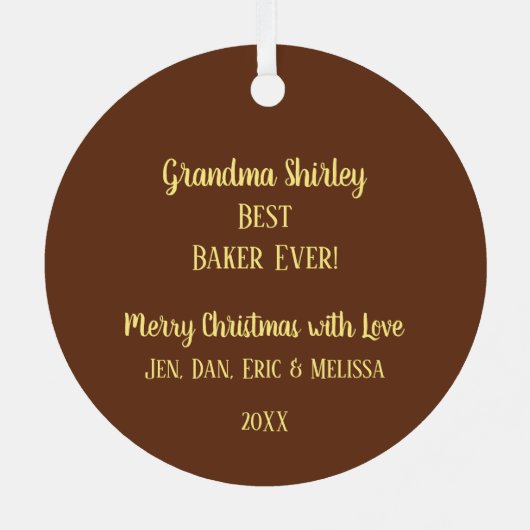 Pecan Pie Pie Baker Personalisiert Ornament Aus Metall (Rückseite)