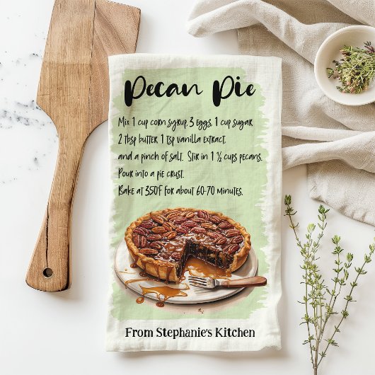 Pecan Pie Recipe Personalisiert Geschirrtuch