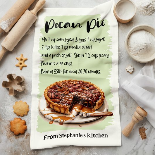 Pecan Pie Recipe Personalisiert Geschirrtuch