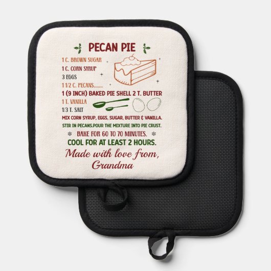 Pecan Pie Recipe Topflappen (Vorderseite/Rückseite)
