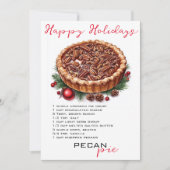 Pecan Pie Rezept Feiertagskarte (Vorderseite)