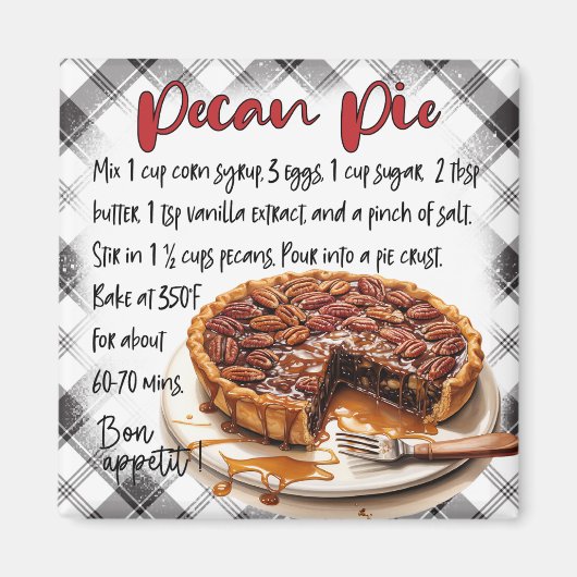 Pecan-Pie-Rezept Magnet (Vorne)