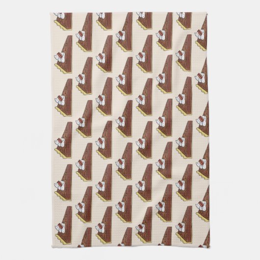 Pecan Pie Tart Southern Food Slice Dessert Feinsch Geschirrtuch (Vertikal)