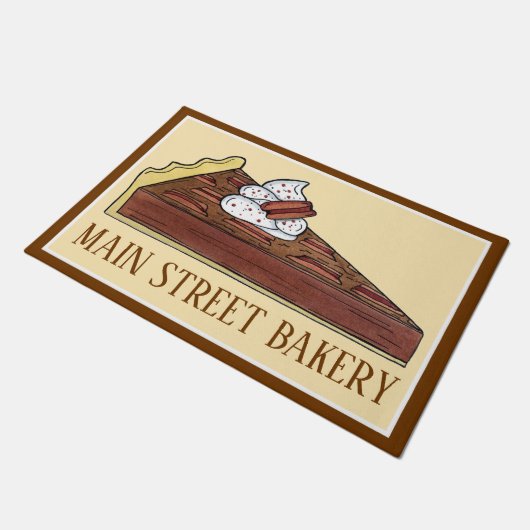 Pecan Pie Tart Südliche Weihnachtsgebäck Fußmatte (Schrägansicht)