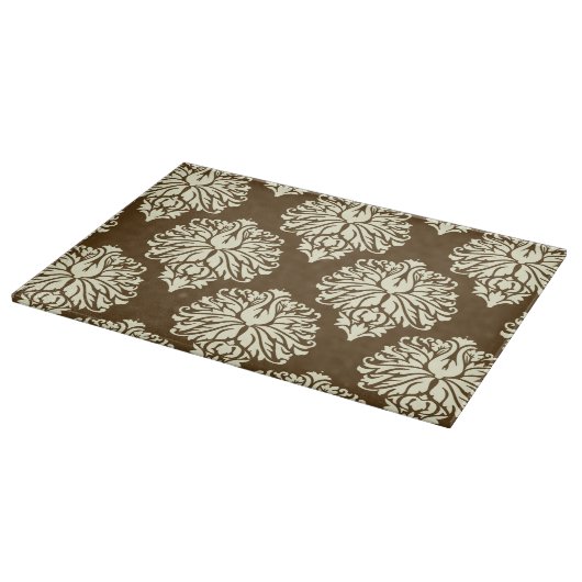 Pecan Southern Hütte Damask Cutting Board Schneidebrett (Ecke)