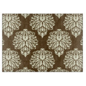 Pecan Southern Hütte Damask Cutting Board Schneidebrett (Vorderseite)