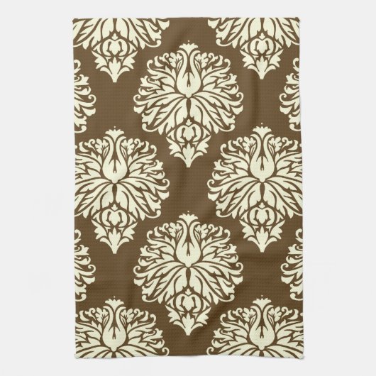 Pecan Southern Hütte Damask Geschirrtuch (Vertikal)