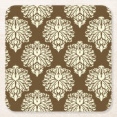 Pecan Southern Hütte Damask Rechteckiger Pappuntersetzer (Vorderseite)