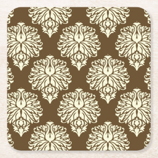 Pecan Southern Hütte Damask Rechteckiger Pappuntersetzer