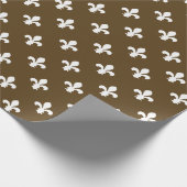 Pecan Southern Hütte Fleur de Lys Geschenkpapier (Ecke)