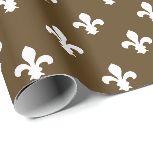 Pecan Southern Hütte Fleur de Lys Geschenkpapier (Rolleneckpunkt)